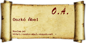 Oszkó Ábel névjegykártya