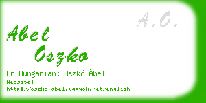 abel oszko business card