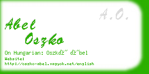 abel oszko business card